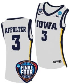 Sydney Affolter Jersey #3 Iowa Hawkeyes Basketball 2024 NCAA March Madness Final Four White