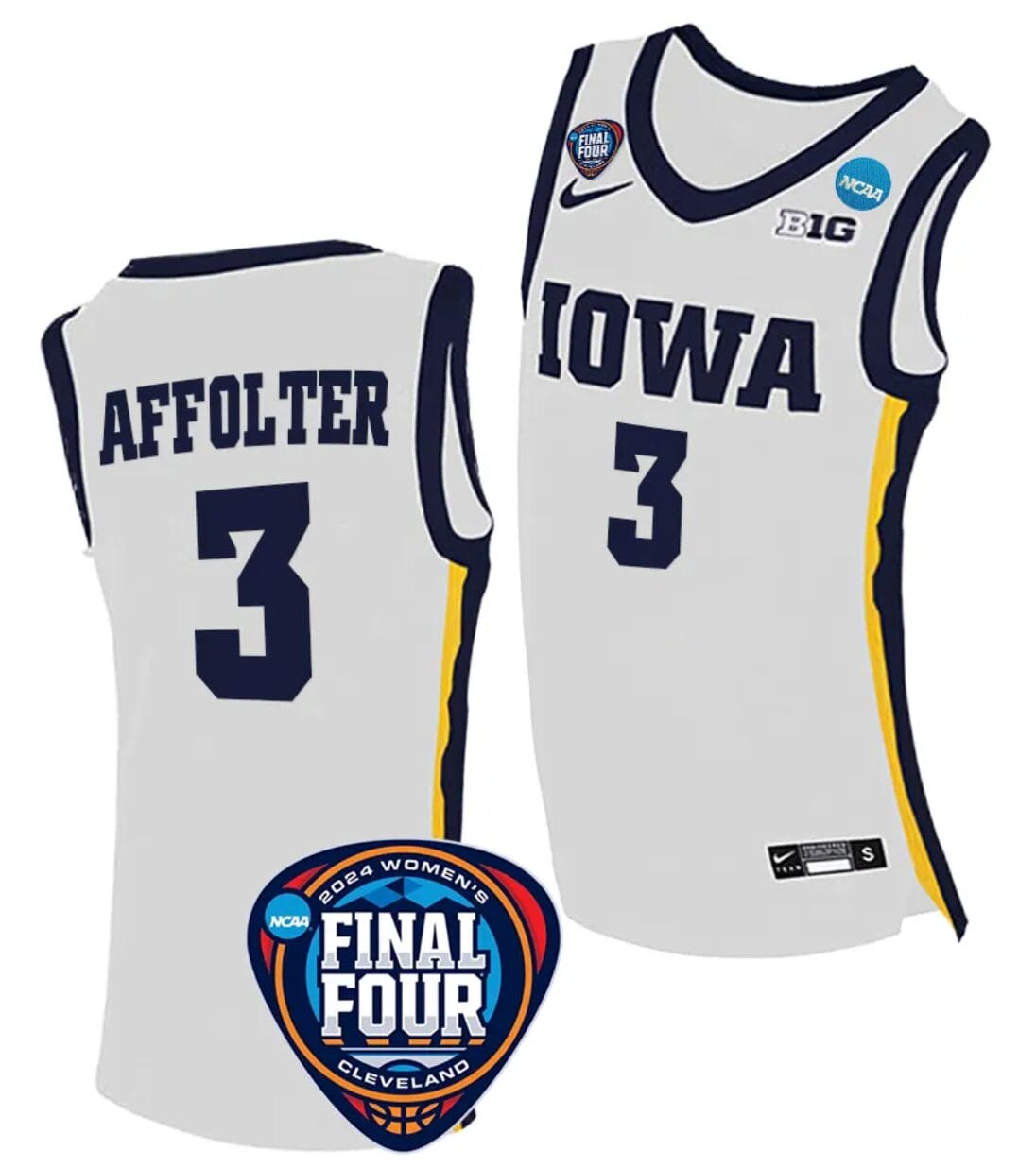 Sydney Affolter Jersey #3 Iowa Hawkeyes Basketball 2024 NCAA March Madness Final Four White 1 Sydney Affolter Jersey #3 Iowa Hawkeyes Basketball 2024 NCAA March Madness Final Four White