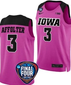 Sydney Affolter Jersey #3 Iowa Hawkeyes Basketball 2024 NCAA March Madness Final Four Pink
