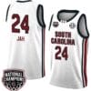 Sahnya Jah Jersey #24 South Carolina Gamecocks 2024 NCAA Basketball National Champions White Red 2 Sahnya Jah Jersey #24 South Carolina Gamecocks 2024 NCAA Basketball National Champions White Red