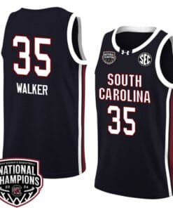 Sakima Walker Jersey #35 South Carolina Gamecocks 2024 NCAA Basketball National Champions Black