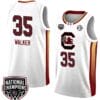 Sakima Walker Jersey #35 South Carolina Gamecocks 2024 NCAA Basketball National Champions White Yellow