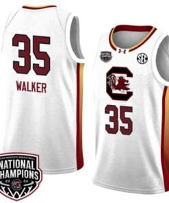 Sakima Walker Jersey #35 South Carolina Gamecocks 2024 NCAA Basketball National Champions White Yellow