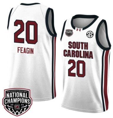 Sania Feagin Jersey #20 South Carolina Gamecocks 2024 NCAA Basketball National Champions White Red