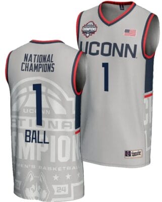 Solomon Ball Jersey #1 UConn Huskies 2024 NCAA Basketball National Champions Lightweight Gray 6 Solomon Ball Jersey #1 UConn Huskies 2024 NCAA Basketball National Champions Lightweight Gray