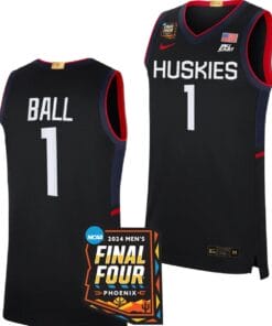 Solomon Ball Jersey #1 UConn Huskies Basketball 2024 NCAA March Madness Final Four Navy