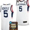 Stephon Castle Jersey #5 UConn Huskies Basketball 2024 NCAA March Madness Final Four White