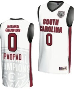 Te-Hina Paopao Jersey #0 South Carolina Gamecocks 2024 NCAA Basketball National Champions White