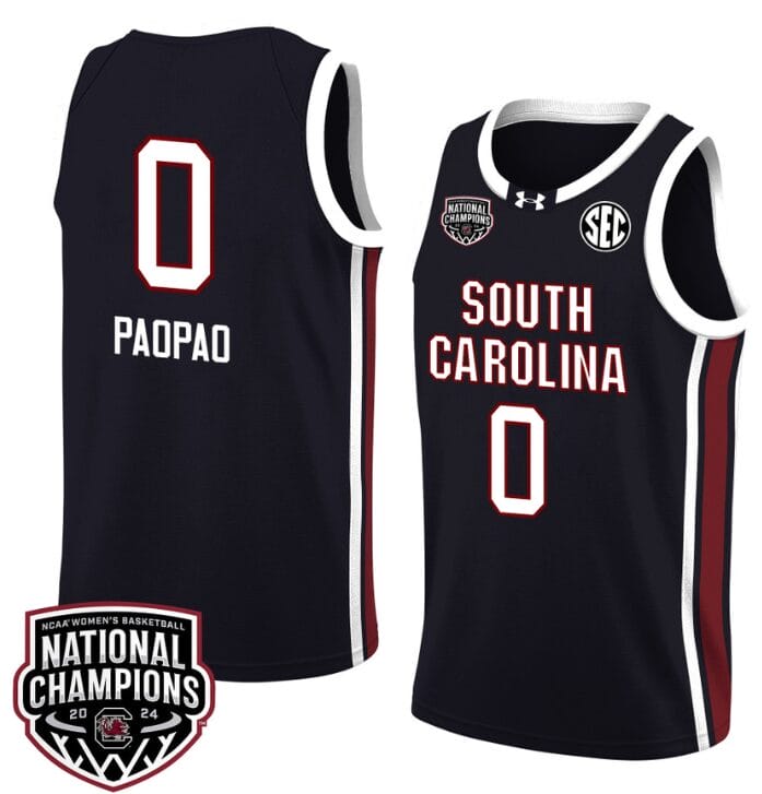 Te Hina Paopao Jersey #0 South Carolina Gamecocks 2024 NCAA Basketball National Champions Black 1 Te-Hina Paopao Jersey #0 South Carolina Gamecocks 2024 NCAA Basketball National Champions Black