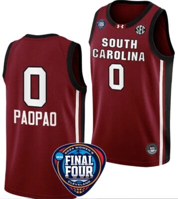 Te-Hina Paopao Jersey #0 South Carolina Gamecocks Basketball 2024 NCAA March Madness Final Four Garnet
