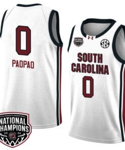 Te-Hina Paopao Jersey #0 South Carolina Gamecocks 2024 NCAA Basketball National Champions White Red