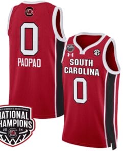 Te-Hina Paopao Jersey #0 South Carolina Gamecocks Basketball 2024 National Champions All Stitched Red