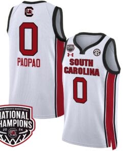 Te-Hina Paopao Jersey #0 South Carolina Gamecocks Basketball 2024 National Champions All Stitched White