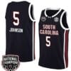Tessa Johnson Jersey #5 South Carolina Gamecocks 2024 NCAA Basketball National Champions White Black