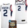 Tristen Newton Jersey #2 UConn Huskies Basketball 2024 NCAA March Madness Final Four White