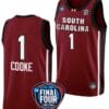 Zia Cooke Jersey #1 South Carolina Gamecocks Basketball 2024 NCAA March Madness Final Four Garnet