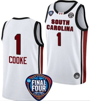 Zia Cooke Jersey #1 South Carolina Gamecocks Basketball 2024 NCAA March Madness Final Four White
