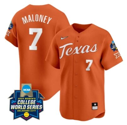 Ashton Maloney Jersey #7 Texas AM Aggies 2024 College World Series Patch Vapor Premier Limited NCAA Baseball Stitched Orange