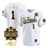 Alex Madera Jersey #1 North Carolina Tar Heels 2024 College World Series Vapor Premier Limited NCAA Baseball Stitched White Gold