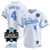 Anthony Donofrio Jersey #4 North Carolina Tar Heels 2024 College World Series Vapor Premier Limited NCAA Baseball Stitched White Pinstripe