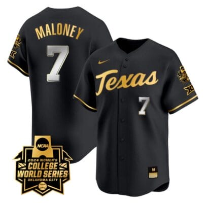 Ashton Maloney Jersey #7 Texas AM Aggies 2024 College World Series Patch Vapor Premier Limited NCAA Baseball Stitched Black Gold