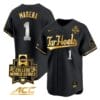 Alex Madera Jersey #1 North Carolina Tar Heels 2024 College World Series Vapor Premier Limited NCAA Baseball Stitched Black Gold