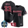 Alyssa Brito Jersey #33 Oklahoma Sooners 2024 College World Series Patch Vapor Premier Limited NCAA Baseball Stitched Black