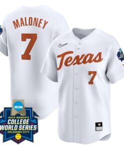 Ashton Maloney Jersey #7 Texas AM Aggies 2024 College World Series Patch Vapor Premier Limited NCAA Baseball Stitched White