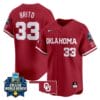 Alyssa Brito Jersey #33 Oklahoma Sooners 2024 College World Series Patch Vapor Premier Limited NCAA Baseball Stitched Crimson