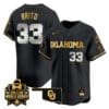 Alyssa Brito Jersey #33 Oklahoma Sooners 2024 College World Series Patch Vapor Premier Limited NCAA Baseball Stitched Black Gold