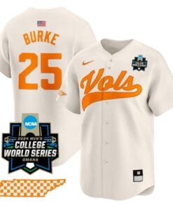 Blake Burke Jersey #25 Tennessee Volunteers 2024 College World Series Vapor Premier Limited NCAA Baseball Stitched Cream