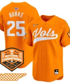 Blake Burke Jersey #25 Tennessee Volunteers Baseball 2024 Champions Vapor Premier Limited Orange