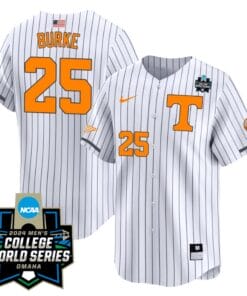 Blake Burke Jersey #25 Tennessee Volunteers 2024 College World Series Patch Vapor Premier Limited NCAA Baseball Stitched Pinstripe