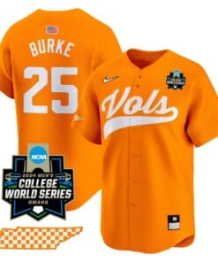 Blake Burke Jersey #25 Tennessee Volunteers 2024 College World Series Vapor Premier Limited NCAA Baseball Stitched Orange