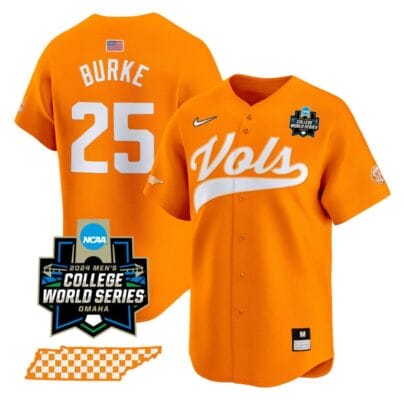 Blake Burke Jersey #25 Tennessee Volunteers 2024 College World Series Vapor Premier Limited NCAA Baseball Stitched Orange