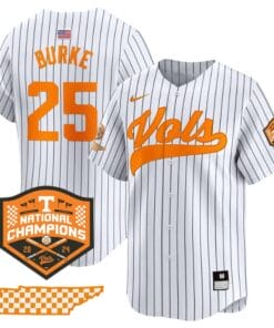 Blake Burke Jersey #25 Tennessee Volunteers Baseball 2024 Champions Vapor Premier Limited Pinstripe