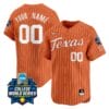 Custom Texas AM Aggies Jersey 2024 College World Series Champions Vapor Premier Limited NCAA Baseball Stitched Pinstripe Orange