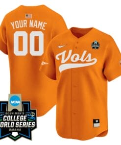 Custom Tennessee Volunteers Jersey 2024 College World Series Vapor Premier Limited NCAA Baseball Stitched Orange