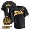 Christian Moore Jersey #1 Tennessee Volunteers 2024 College World Series Vapor Premier Limited NCAA Baseball Stitched Black Gold