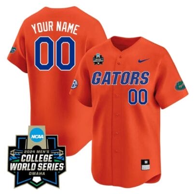 Custom Florida Gators Jersey 2024 College World Series Vapor Premier Limited NCAA Baseball Stitched Gators Orange