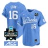 Casey Cook Jersey #16 North Carolina Tar Heels 2024 College World Series Vapor Premier Limited NCAA Baseball Stitched Blue