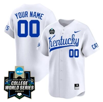 Custom Kentucky Wildcats Jersey 2024 College World Series Vapor Premier Limited NCAA Baseball Stitched White 8 Custom Kentucky Wildcats Jersey 2024 College World Series Vapor Premier Limited NCAA Baseball Stitched White