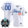 Custom Florida Gators Jersey 2024 College World Series Vapor Premier Limited NCAA Baseball Stitched White