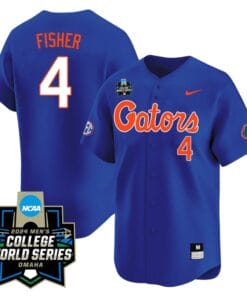 Cade Kurland Jersey #4 Florida Gators 2024 College World Series Vapor Premier Limited NCAA Baseball Stitched Gators Blue