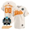 Custom Tennessee Volunteers Jersey 2024 College World Series Vapor Premier Limited V2 NCAA Baseball Stitched Cream