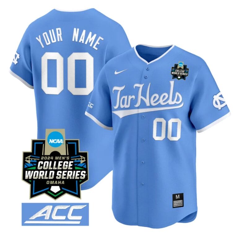 Custom North Carolina Tar Heels Jersey 2024 College World Series Vapor Premier Limited V2 NCAA Baseball Stitched Blue 1 Custom North Carolina Tar Heels Jersey 2024 College World Series Vapor Premier Limited V2 NCAA Baseball Stitched Blue