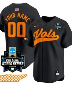 Custom Tennessee Volunteers Jersey 2024 College World Series Vapor Premier Limited V2 NCAA Baseball Stitched Black