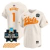 Christian Moore Jersey #1 Tennessee Volunteers 2024 College World Series Vapor Premier Limited NCAA Baseball Stitched Cream 5 Christian Moore Jersey #1 Tennessee Volunteers 2024 College World Series Vapor Premier Limited NCAA Baseball Stitched Cream