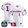 Cydney Sanders Jersey #1 Oklahoma Sooners 2024 College World Series Patch Vapor Premier Limited NCAA Baseball Stitched White