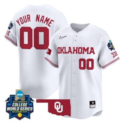 Custom Oklahoma Sooners Jersey 2024 College World Series Vapor Premier Limited NCAA Baseball Stitched White